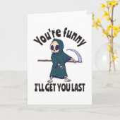 Carte Drôle Grim Reaper Squelette Halloween Costume (Fleur jaune)