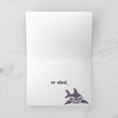 Carte Drôle Grinning Grey Shark Cartoon (Intérieur)