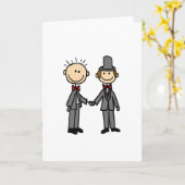 Carte Drôle Grooms Gay Mariage Cartoon (Fleur jaune)
