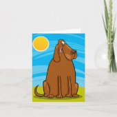 Carte Drôle gros chien Brown assis au soleil (Devant)