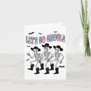 Carte Drôle Halloween Allons Gouls Danser Skeleton Gh