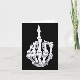 Carte Drôle Halloween Doigt Moyen Skeleton Crâne main