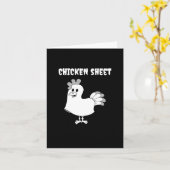 Carte Drôle Halloween Fantôme Fiche produit Pun Poulet (Fleur jaune)