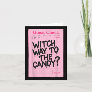 Carte Drôle Halloween Guest Check Witch Way À La Bonbonn