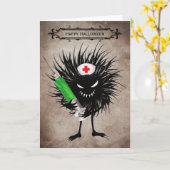 Carte Drôle Halloween Malin Bug Avec Syringe (Fleur jaune)