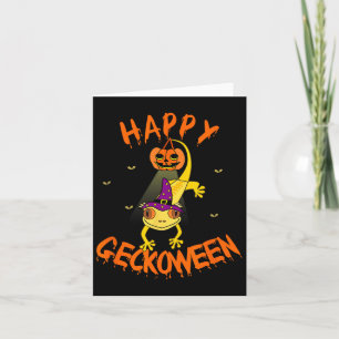 Carte Drôle Halloween mignon Crested Eyelash Gecko Citro