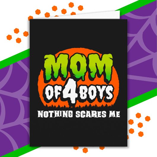 Carte Drôle Halloween Rien ne me fait peur Maman de 4 ga