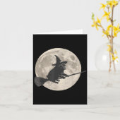 Carte Drôle Halloween Sorcière Carlin Lune Trick Ou Trai (Fleur jaune)