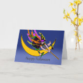 Carte Drôle Halloween sorcière pédicure ou pédicure (Fleur jaune)