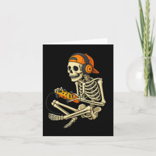 Carte Drôle Halloween Squelette Joueur Vidéo Joueur Garç