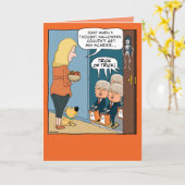 Carte Drôle Halloween Trump Trick-ou-Traiteurs (Fleur jaune)