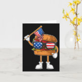 Carte Drôle Hamburger Drapeau Américain Fête de l'Indépe (Fleur jaune)