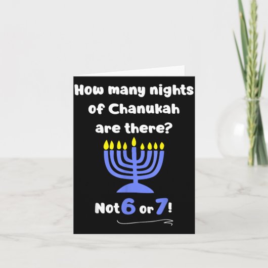 Carte Drôle Hanukkah 67 Mème Professeur Combien de nuits (Devant)