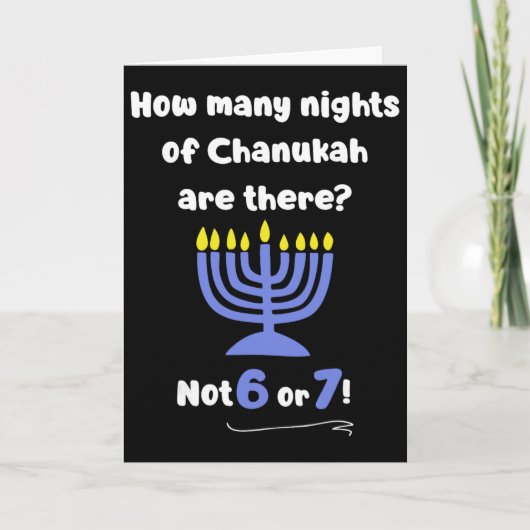 Carte Drôle Hanukkah 67 Mème Professeur Combien de nuits (Devant)