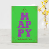 Carte Drôle Happy Halloween Message de salutation (Fleur jaune)