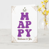 Carte Drôle Happy Halloween Message de salutation (Fleur jaune)