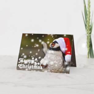 Carte Drôle Happy Père Noël Penguin&Joyeux Noël unique