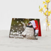 Carte Drôle Happy Père Noël Penguin&Joyeux Noël unique (Fleur jaune)