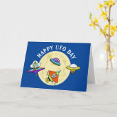 Carte Drôle Happy UFO Day Greeting Card (Fleur jaune)