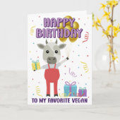 Carte Drôle Happy Vegan Birthday Card (Fleur jaune)