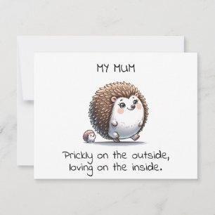 Carte Drôle Hedgehog Pun Mère's Day Cadeau