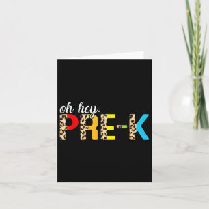 Carte Drôle Hey Pré-k Leopard Premier Jour Retour À L'Éc