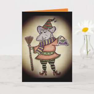 Carte Drôle Hippo d'Halloween
