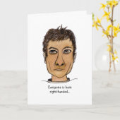 Carte Drôle homme à gauche (Fleur jaune)