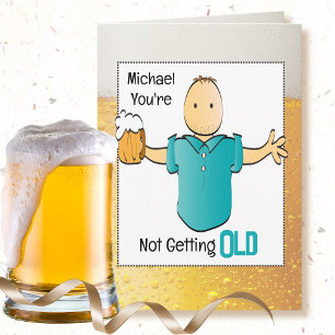 Carte Drôle Homme Caricature Sarcastique Bière Snarky An
