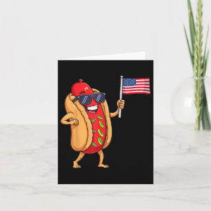 Carte Drôle Hotdog Patriotique américain Amérique Drapea