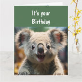 Carte Drôle Humour Animal Koala Qualité Amusant (Fleur jaune)