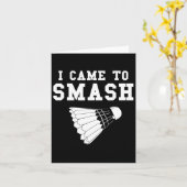 Carte Drôle Humour Badminton Smash Shuttle Citation (Fleur jaune)