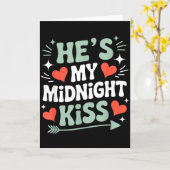 Carte Drôle Il est mon baiser de minuit Saint-Valentin à (Fleur jaune)