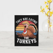 Carte Drôle Ils Mangent Les Dindons Thanksgiving Hum (Fleur jaune)