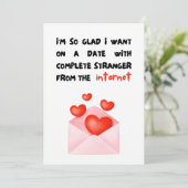 Carte Drôle Internet Dating Stranger Valentine's Day (Debout devant)