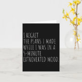 Carte Drôle Introverti Plans Citation Introvert Graphic  (Fleur jaune)
