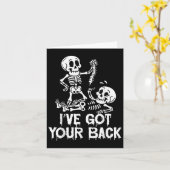 Carte Drôle Ive A Ton Dos Drôle Skeleton Halloween F (Fleur jaune)