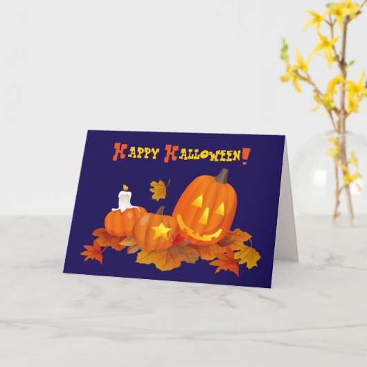 Carte Drôle Jack O'Lanterns Halloween (Fleur jaune)