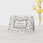 Carte Drôle Jack Russell Terrier Cartoon Anniversaire (Fleur jaune)