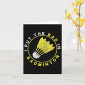 Carte Drôle, j'ai mis le D dans Dminton  (Fleur jaune)