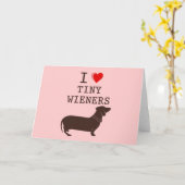 Carte Drôle J'Aime Mince Wiener Dachshund (Fleur jaune)