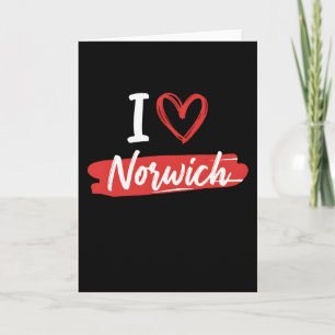 Carte drôle J'aime Norwich Retro Touriste Voyage Graphiq