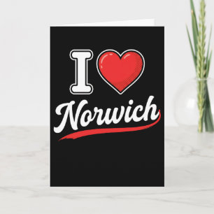 Carte drôle J'aime Norwich Retro Touriste Voyage Graphiq