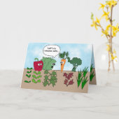 Carte Drôle Jardin Légumes Pun d'anniversaire pour Vegan (Fleur jaune)