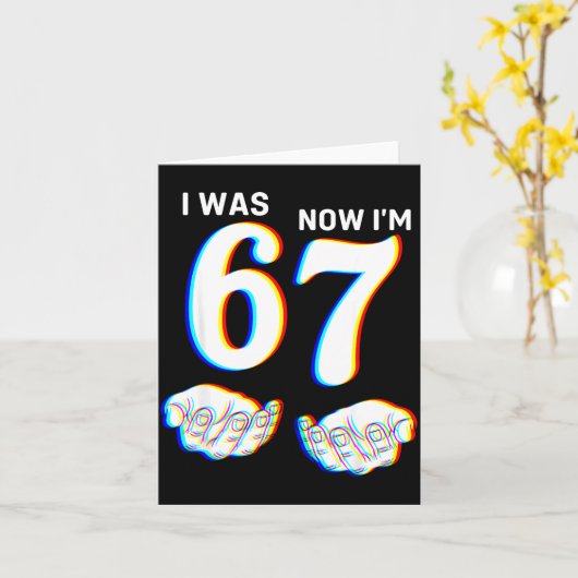 Carte Drôle J'avais 6 ans Maintenant J'ai 7 ans Six Sept (Fleur jaune)