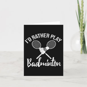 Carte Drôle je préfère jouer Dminton Retro Vintage Tee