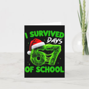 Carte Drôle Je Survivécu 67 Jours D'École Noël Enfants