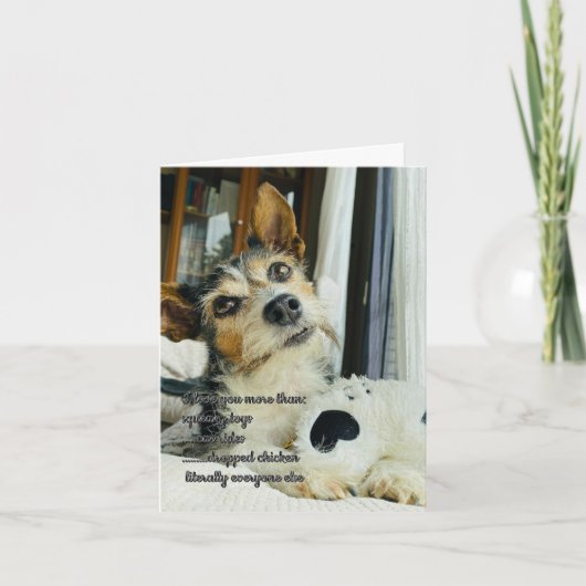 Carte drôle Je t'aime du chien (Devant)
