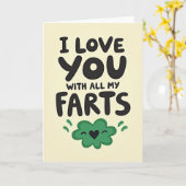Carte drôle je t'aime pet (Fleur jaune)