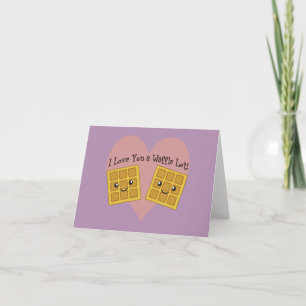 Carte Drôle Je T'aime Un Tas De Gaufres Mignon Kawaii Ga